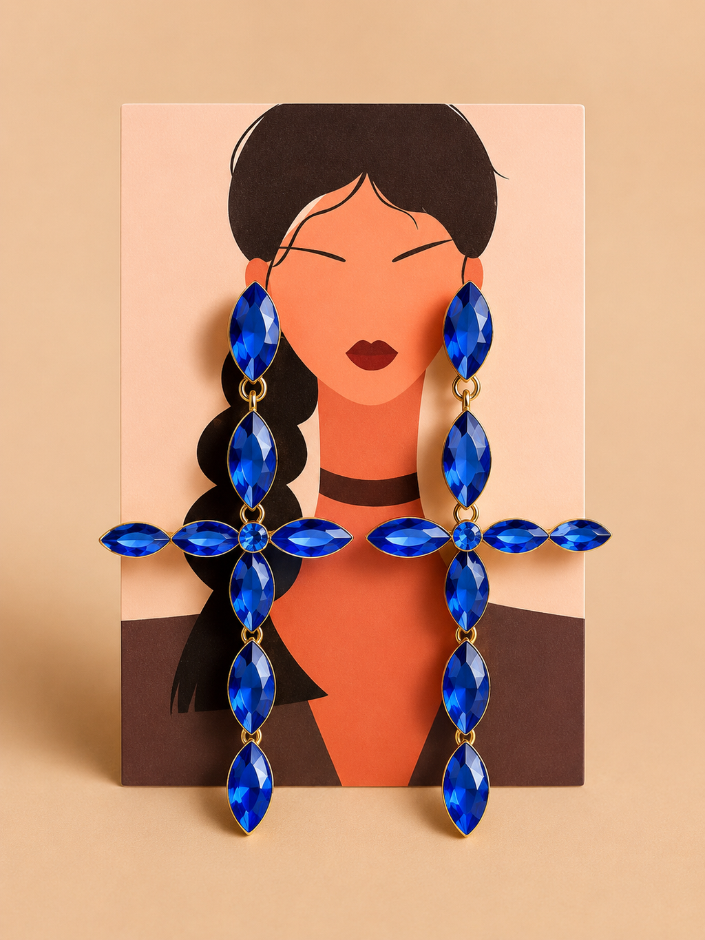 Pendientes largos Cruz