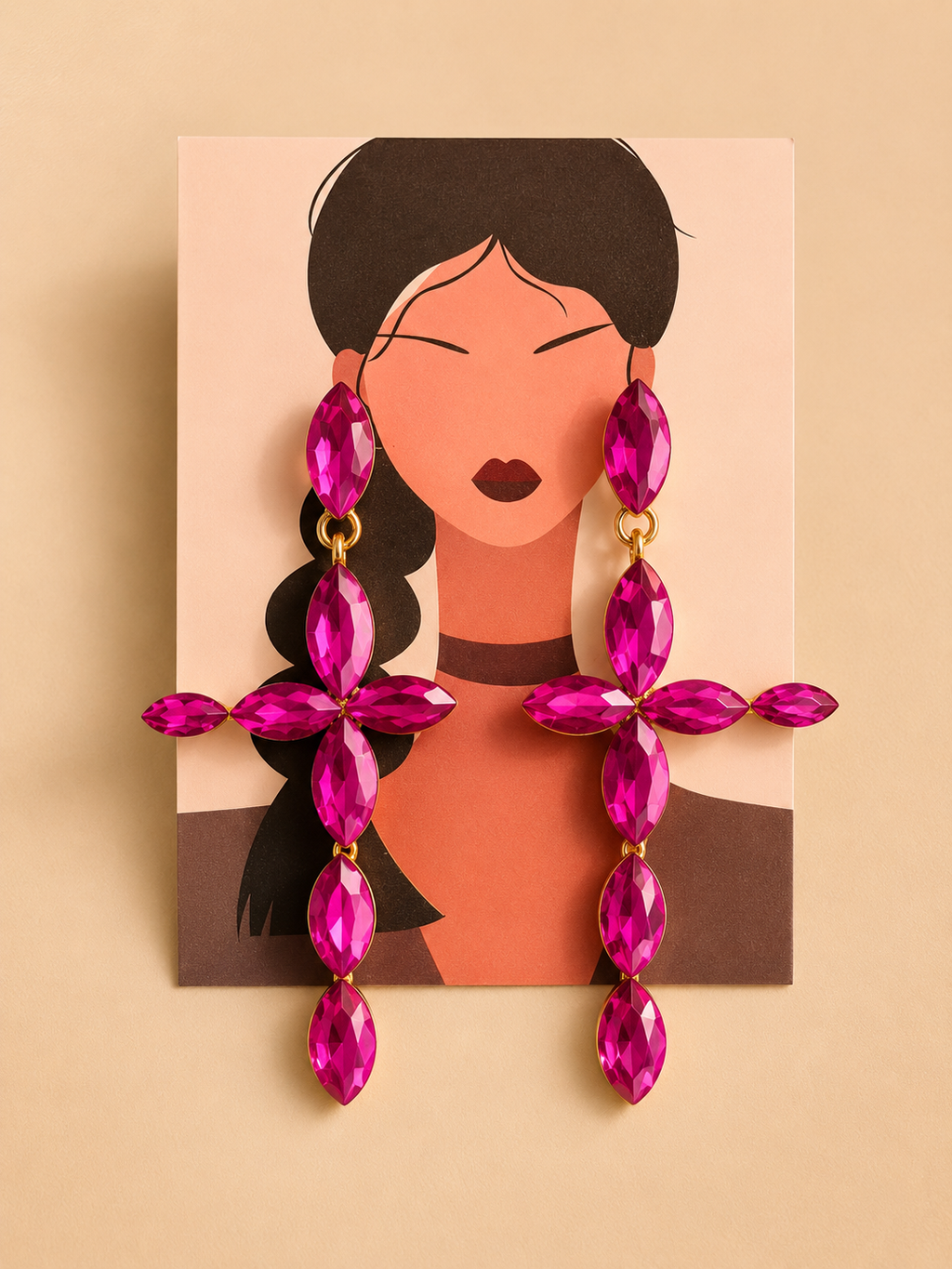 Pendientes largos Cruz