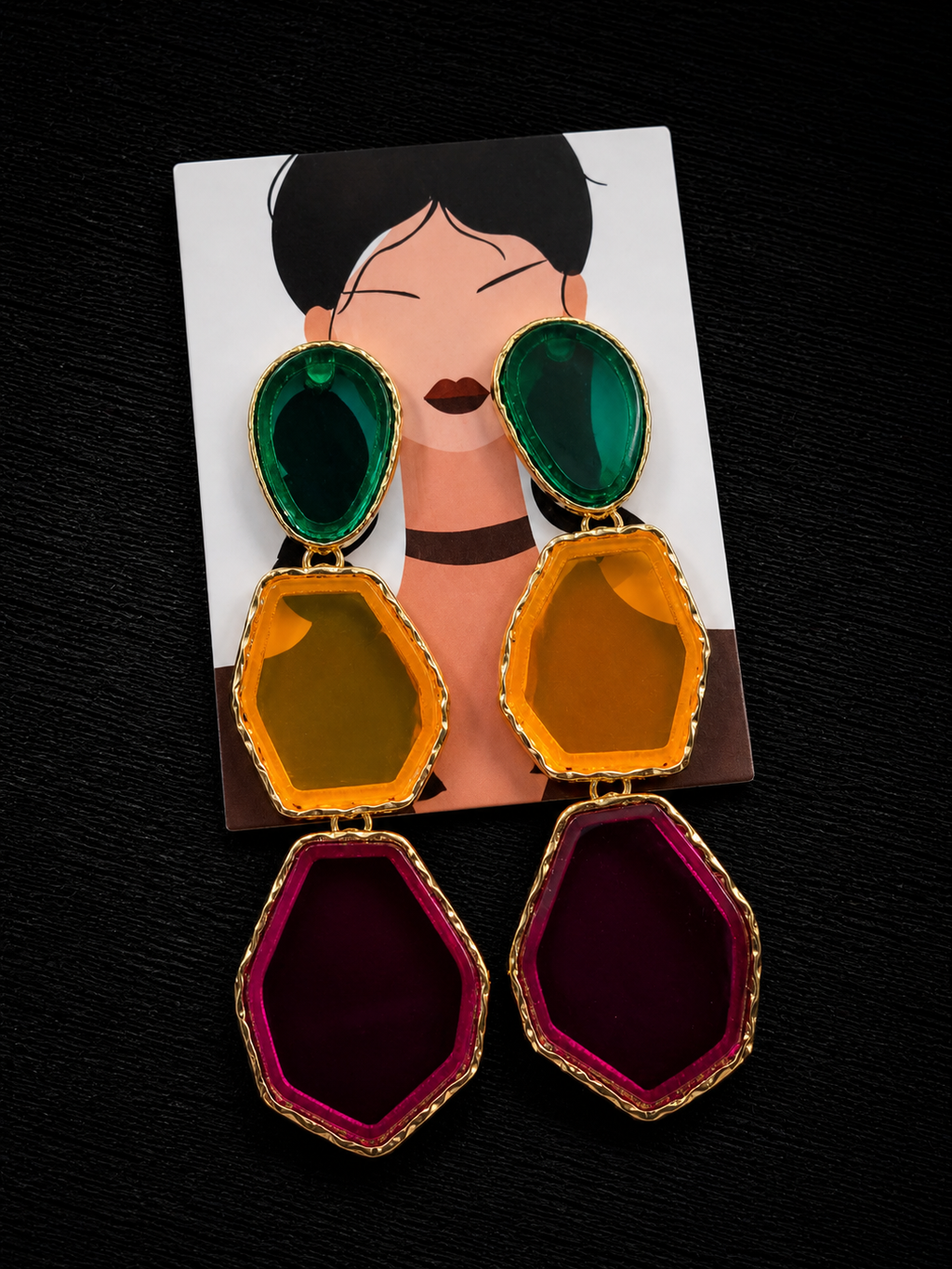 Pendientes tricolor