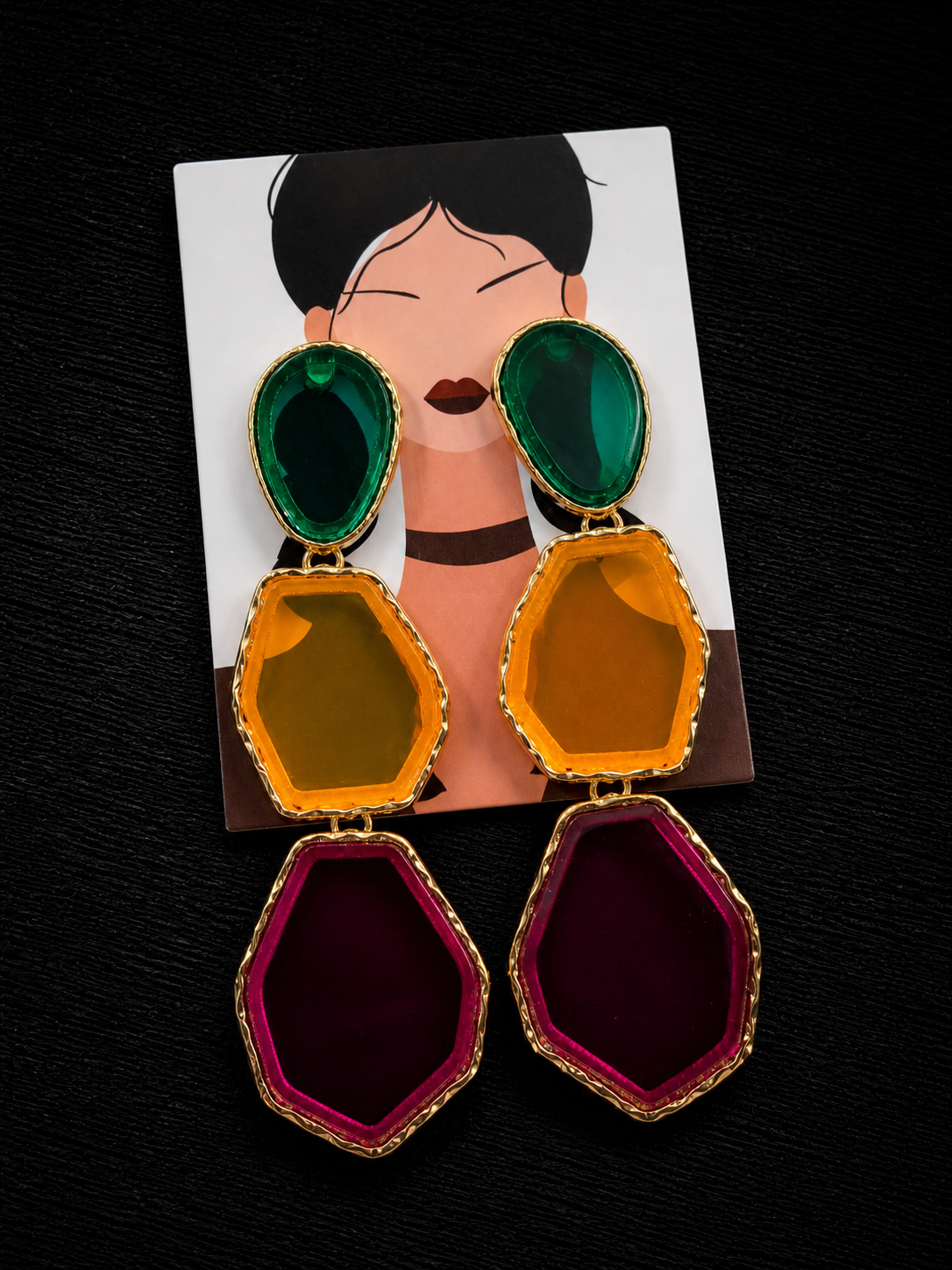 Pendientes tricolor
