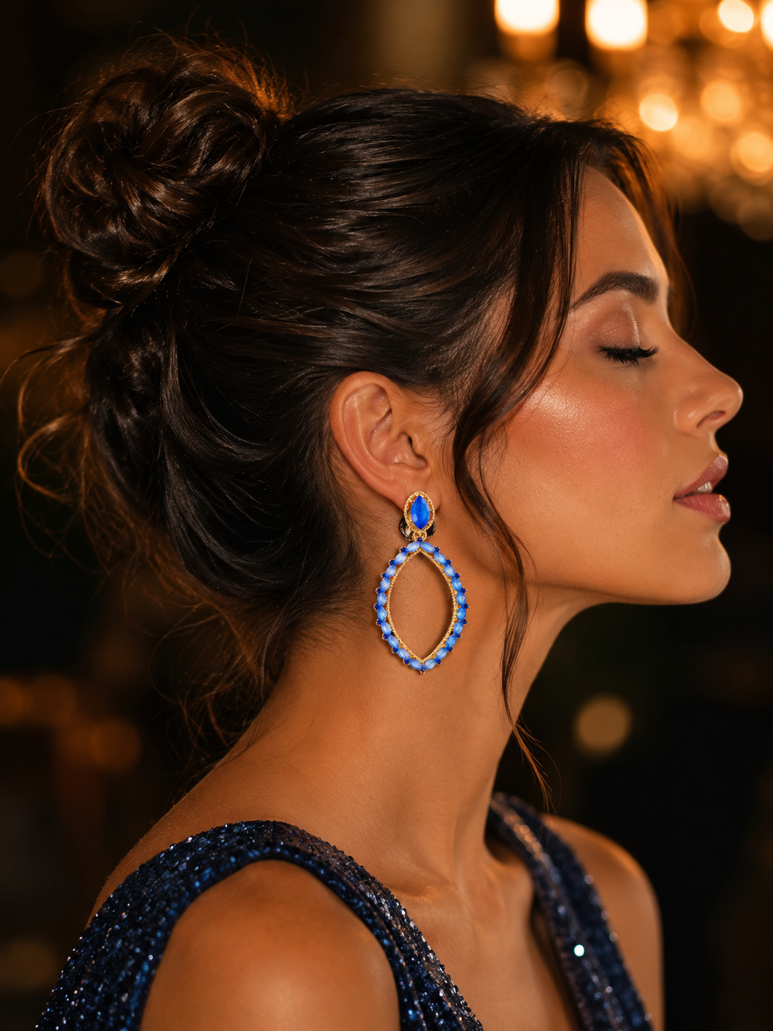 Pendientes largos de fiesta con