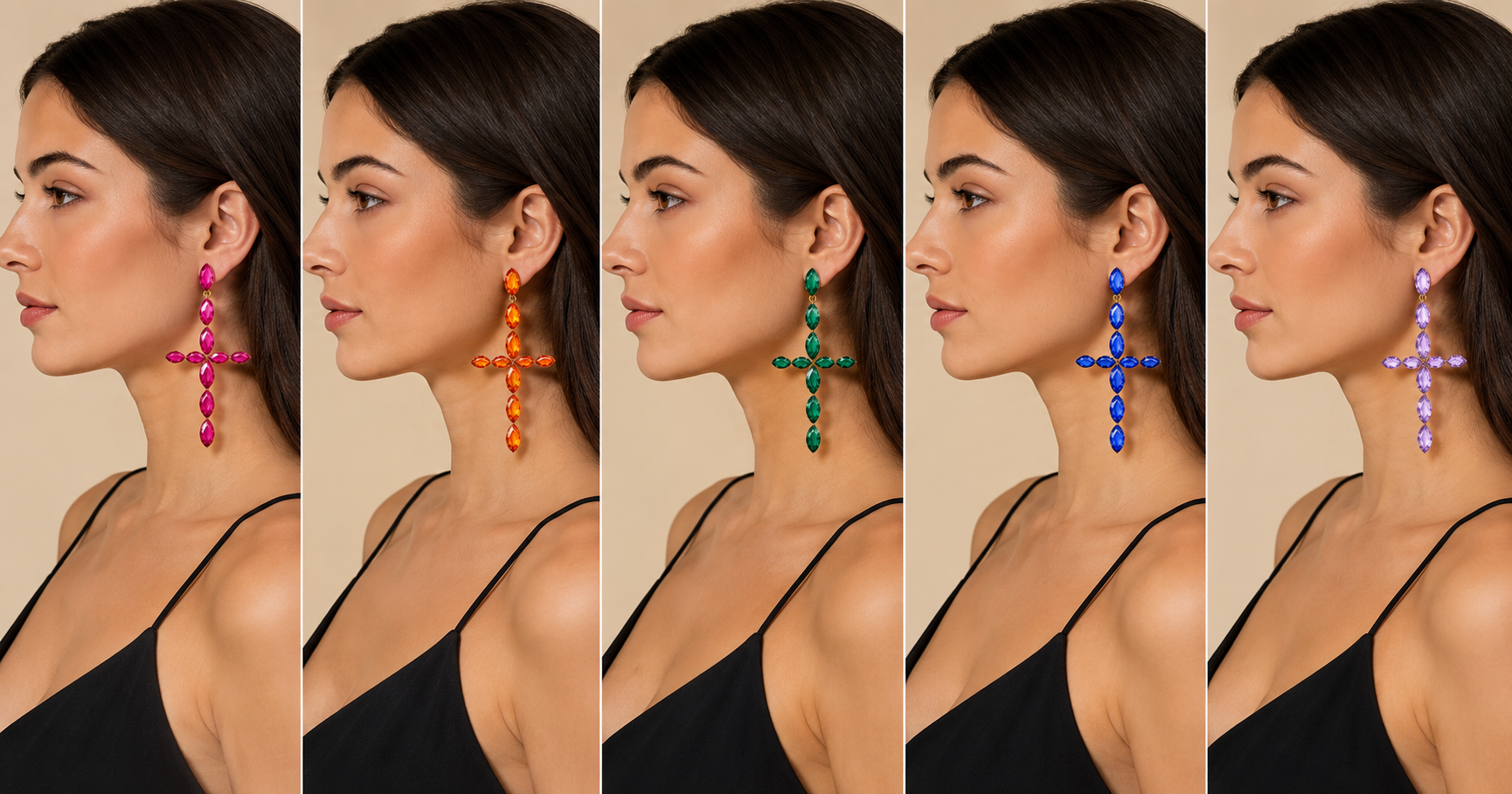 Pendientes largos Cruz