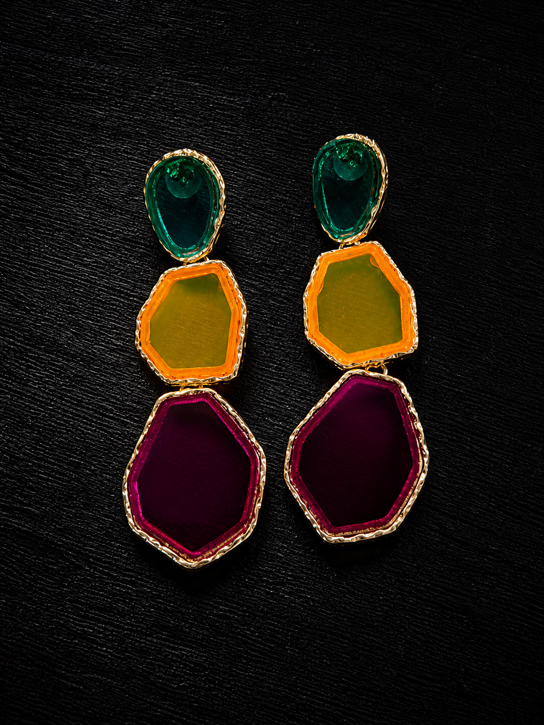 Pendientes tricolor