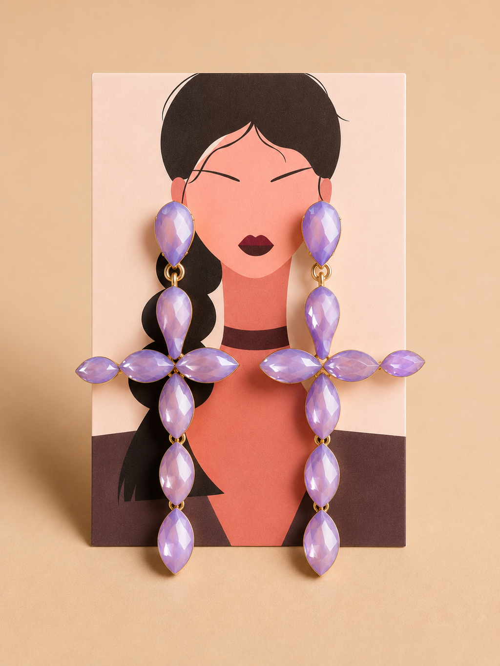 Pendientes largos Cruz