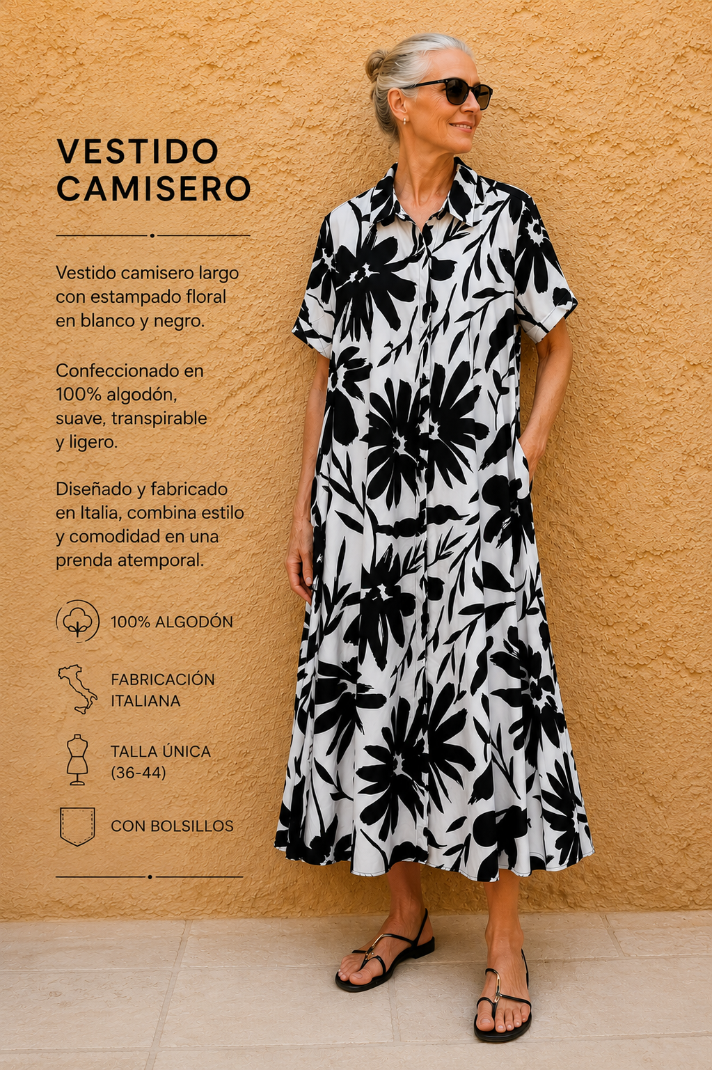 Vestido camisero algodon