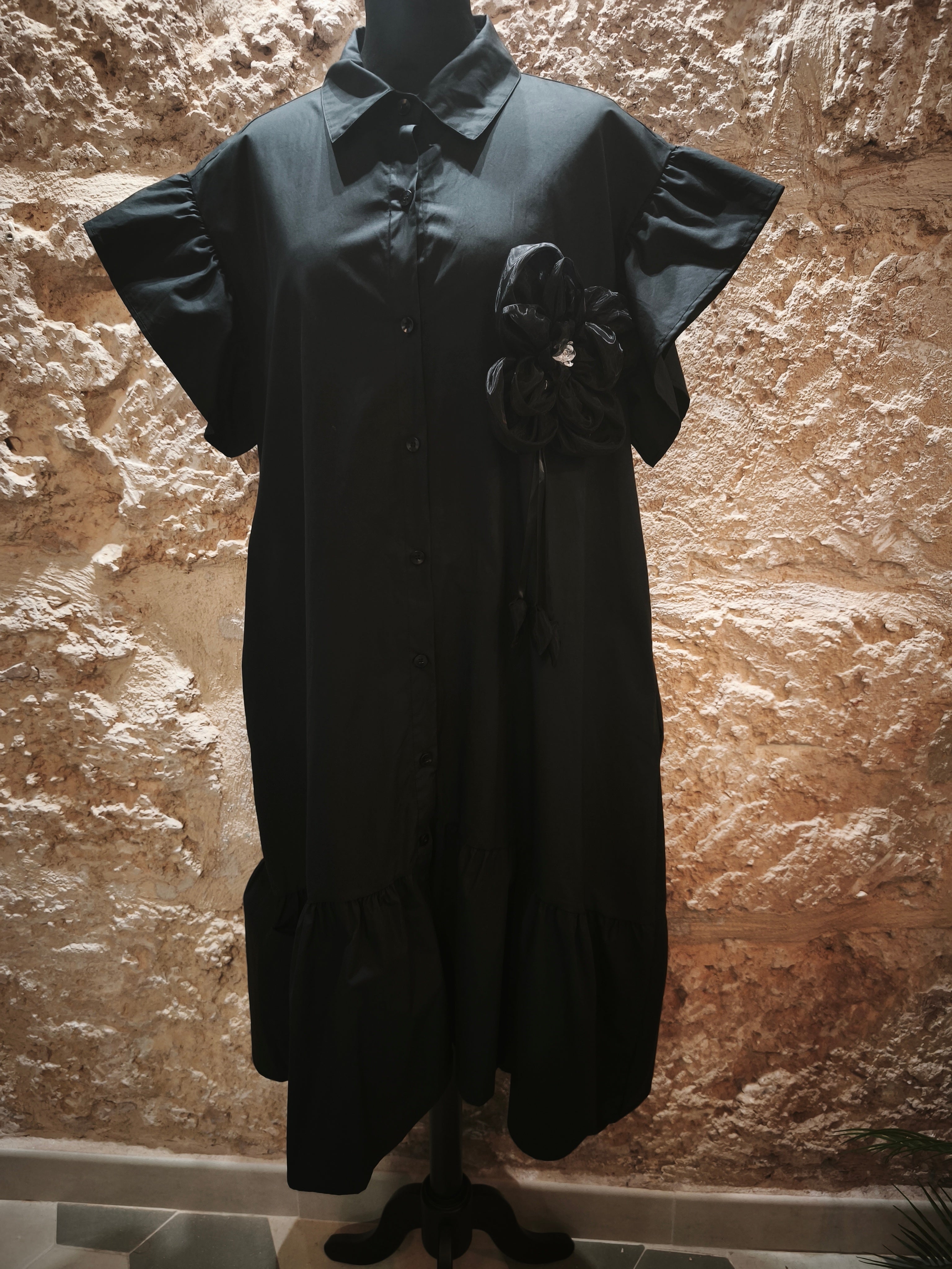 Vestido Negro Flor